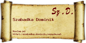 Szabadka Dominik névjegykártya