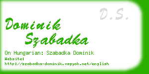 dominik szabadka business card